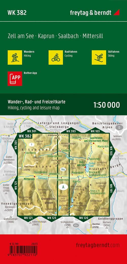 Zell am See - Kaprun Hiking, Cycling and Leisure Map