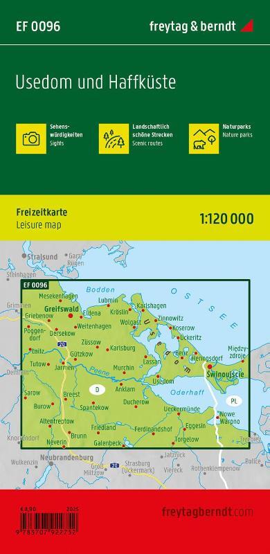 Usedom and the Haff Coast Leisure Map 1:120,000