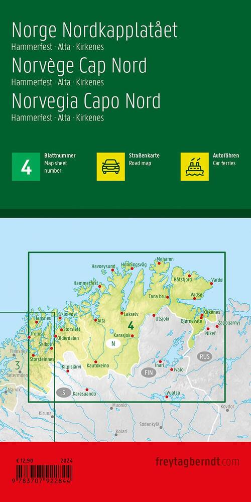 Norway North Cape Road Map