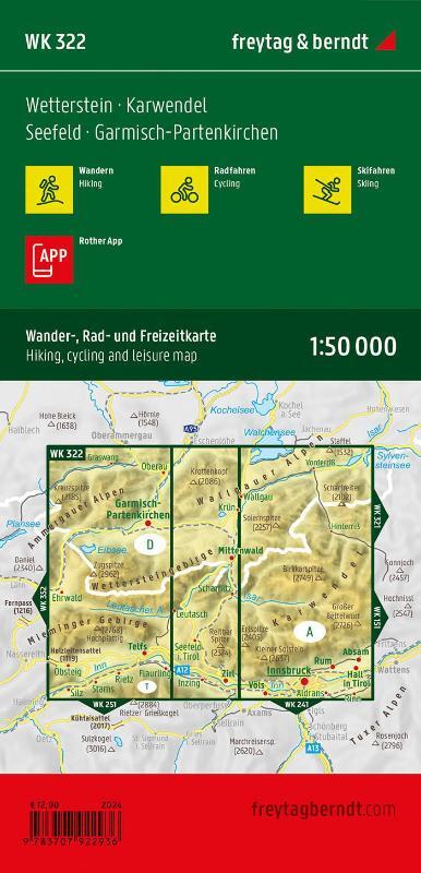 Wetterstein - Karwendel, hiking, cycling and leisure map 1:50,000