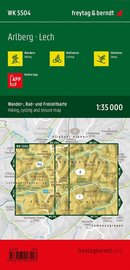 Arlberg - Lech Hiking, Cycling & Leisure Map