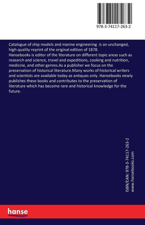 Catalogue of ship models and marine engineering