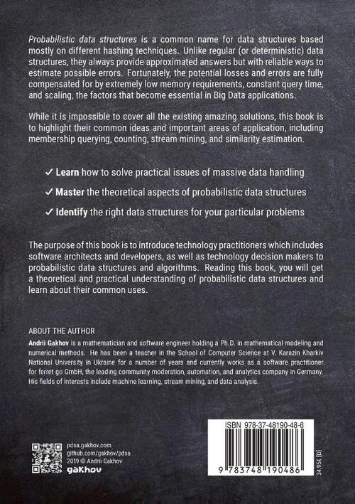 Probabilistic Data Structures and Algorithms for Big Data Applications