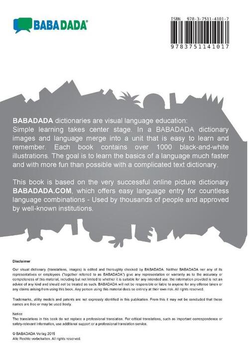 BABADADA black-and-white, American English - Francais de Suisse, pictorial dictionary - dictionnaire visuel
