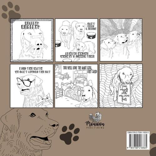 Golden Retriever Coloring Book for Adults