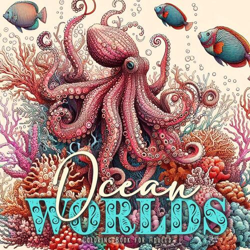 Ocean Worlds Coloring Book for Adults