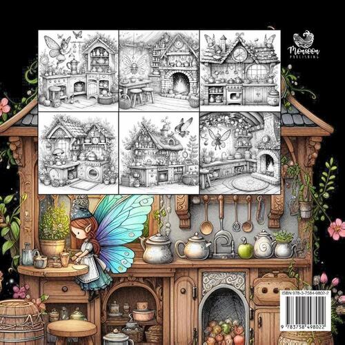 Fairy Kitchen Coloring Book for Adults