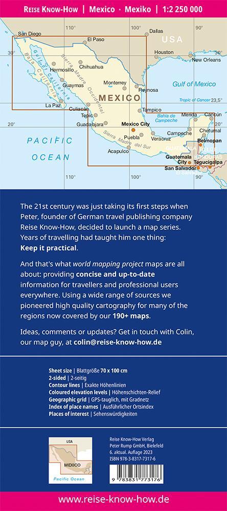 Reise Know-How Landkarte Mexiko 1 : 2.250.000