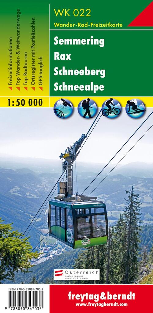 Semmering - Rax - Schneeberg - Schneealpe 1 : 50 000. WK 022