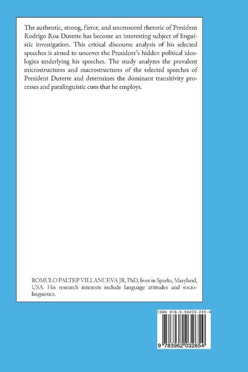 The Political Ideologies of Selected Speeches of President Rodrigo Duterte: A Critical Discourse Analysis