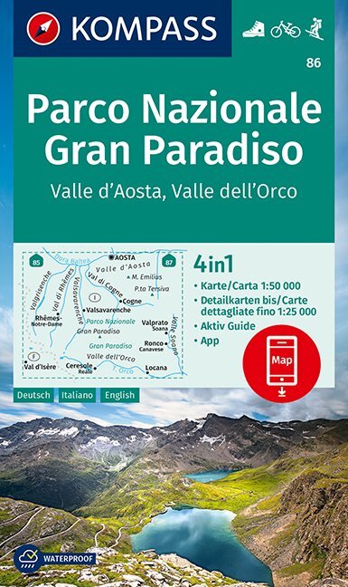 Kompass WK86 Parco Nazionale Gran Paradiso, Valle d'Aosta
