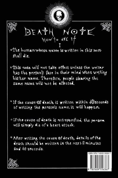 Death Note Notebook with Rules