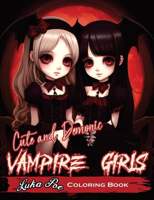Cute and Demonic Vampire Girls: A Spooky and Playful Coloring Adventure