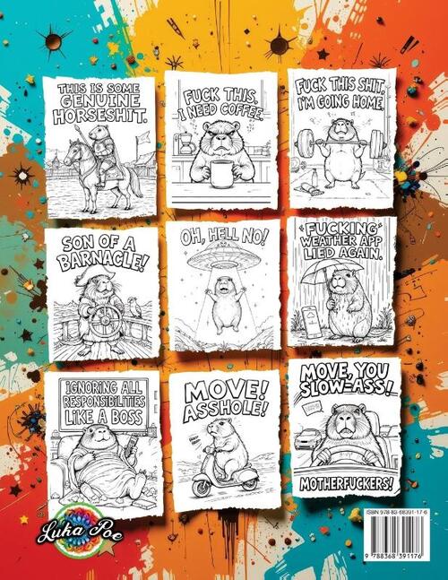 Swearing Capybara Coloring Book