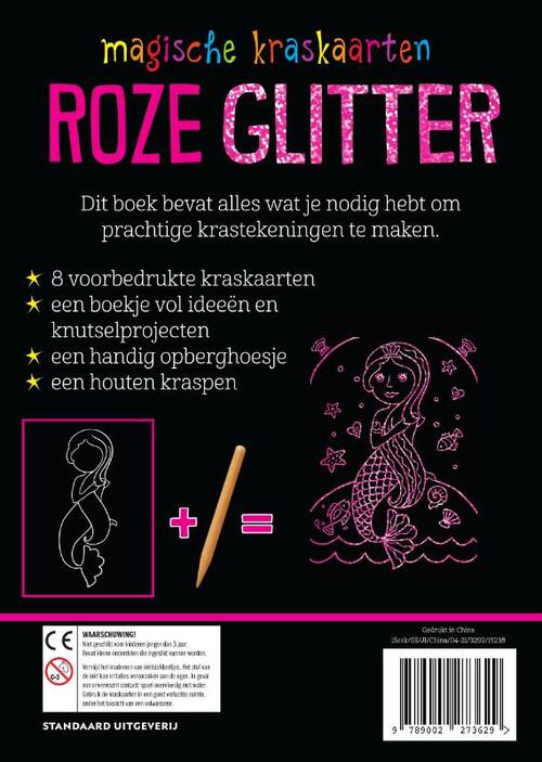 Magische kraskaarten: roze glitter
