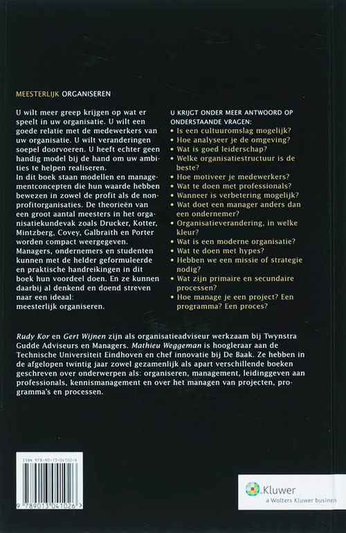 Meesterlijk organiseren