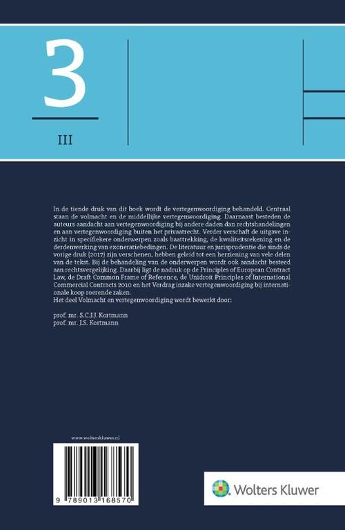 Asser 3-III Volmacht en vertegenwoordiging