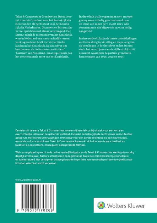 Grondwet En Statuut, Wolters Kluwer Nederland B.V. | Boek ...