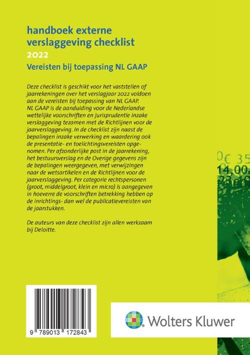 Handboek Externe Verslaggeving Checklist 2022 | Boek | 9789013172843 ...