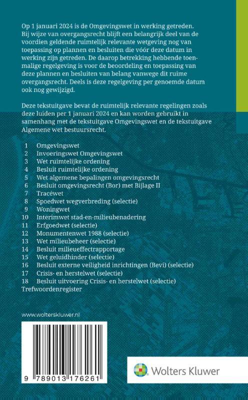 Tekstuitgave Ruimtelijk Bestuursrecht 2024/1, Wolters Kluwer Nederland ...