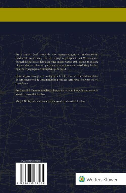 Wet vereenvoudiging en modernisering bewijsrecht