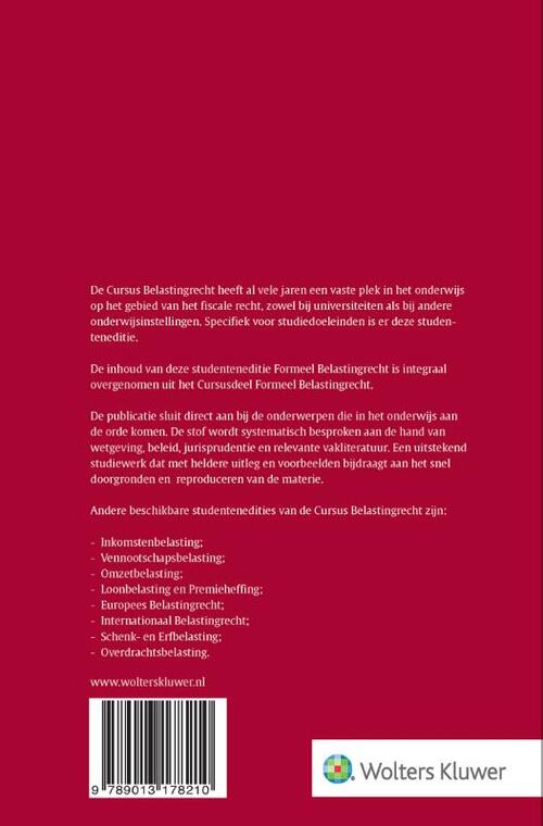 Studenteneditie Cursus Belastingrecht Formeel Belastingrecht 2025-2026