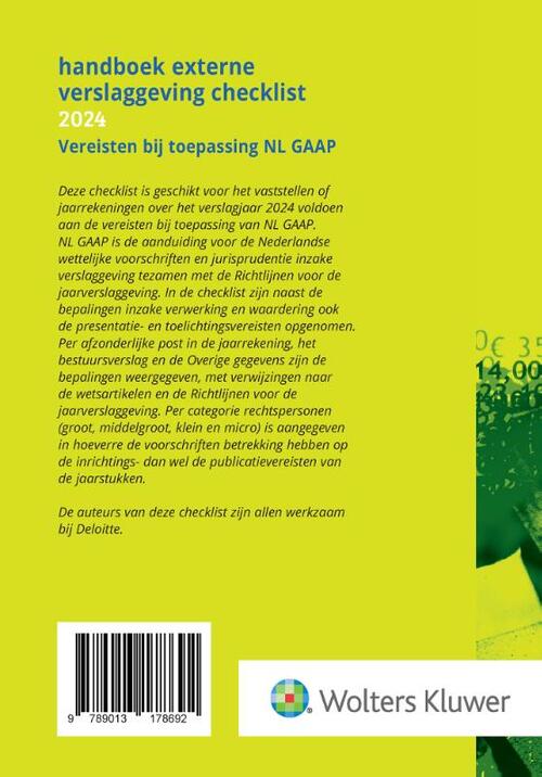 Handboek Externe Verslaggeving Checklist 2024