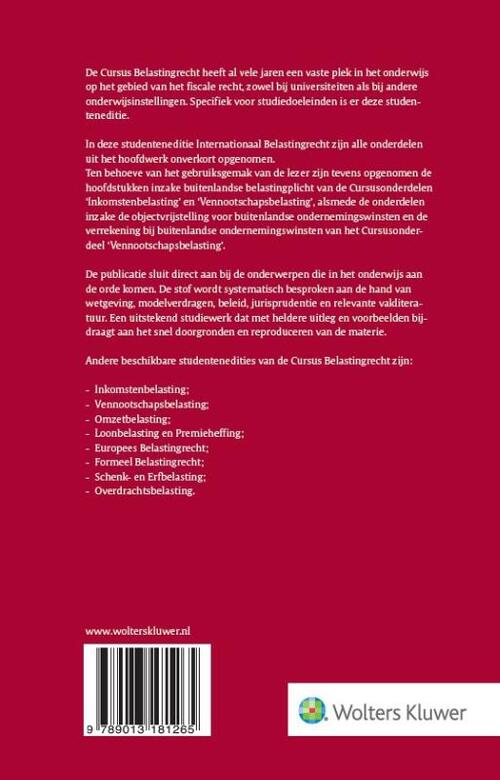 Cursus Belastingrecht Internationaal Belastingrecht