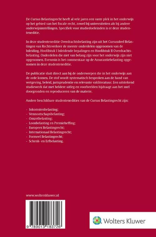 Cursus Belastingrecht Overdrachtsbelasting