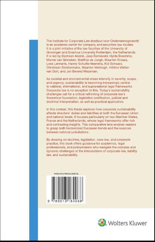 The impact of corporate sustainability on directors’ duties and liabilities