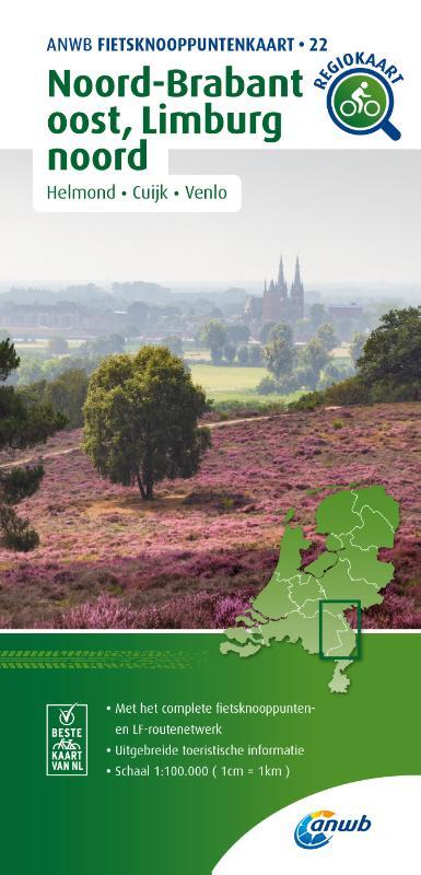 Fietsknooppuntenkaart Noord-Brabant oost, Limburg noord 1:100.000