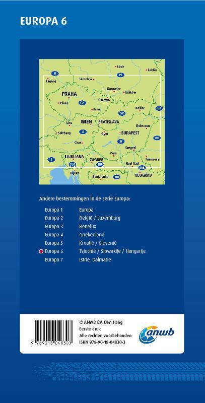 ANWB *Wegenkaart Europa 6. Tsjechië/Slowakije/Hongarije