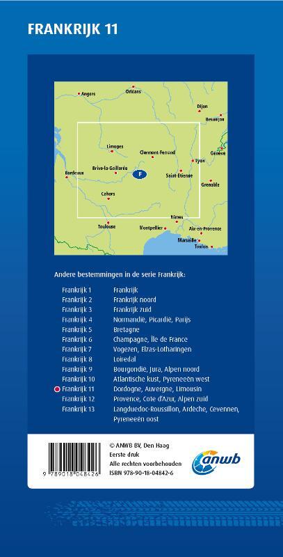 ANWB Wegenkaart Frankrijk 11. Dordogne/Auvergne/Limousin