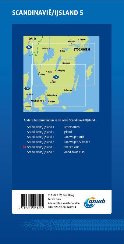 ANWB Wegenkaart Scandinavië/IJsland 5. Zweden-Zuid