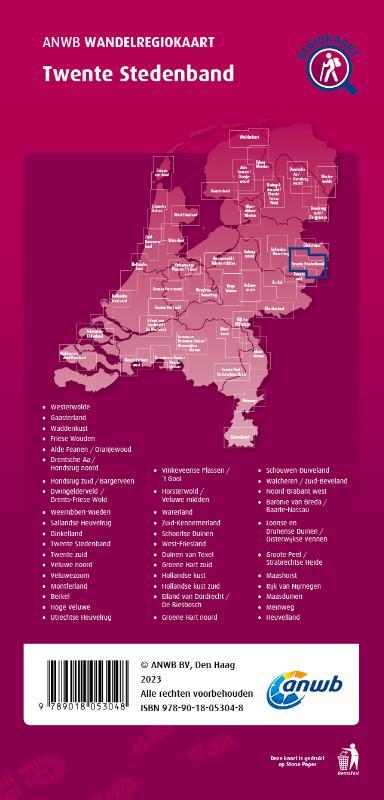 Wandelregiokaart Twente Stedenband / Enschede, Hengelo, Almelo