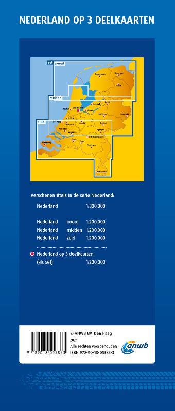 Wegenkaart Nederland Set Noord-Midden-Zuid