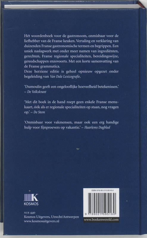 Gastronomisch woordenboek Frans-Nederlands Nederlands-Frans