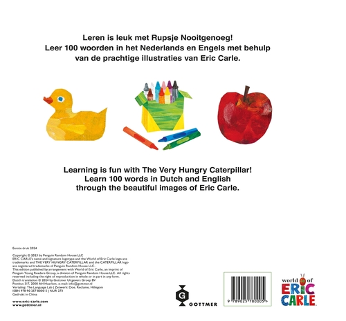 Rupsje Nooitgenoeg 100 eerste woordjes - tweetalig