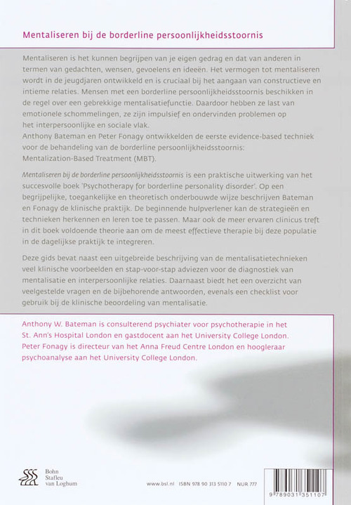 Mentaliseren bij de borderline persoonlijkheidsstoornis