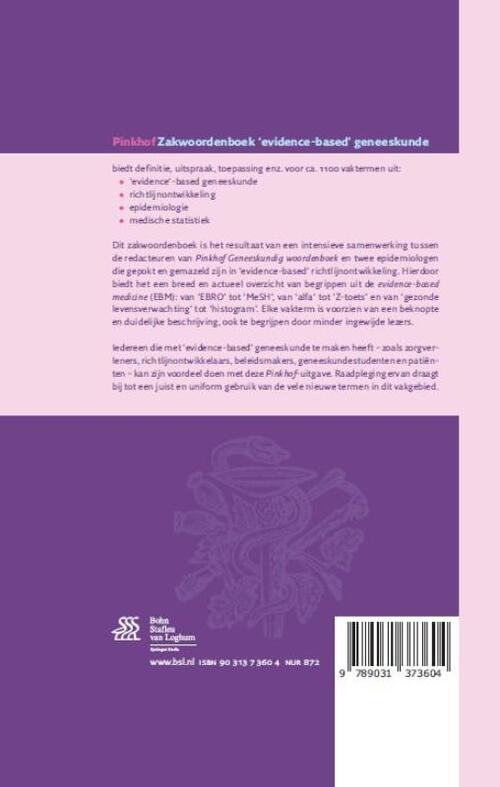 Pinkhof Zakwoordenboek 'evidence-based' geneeskunde