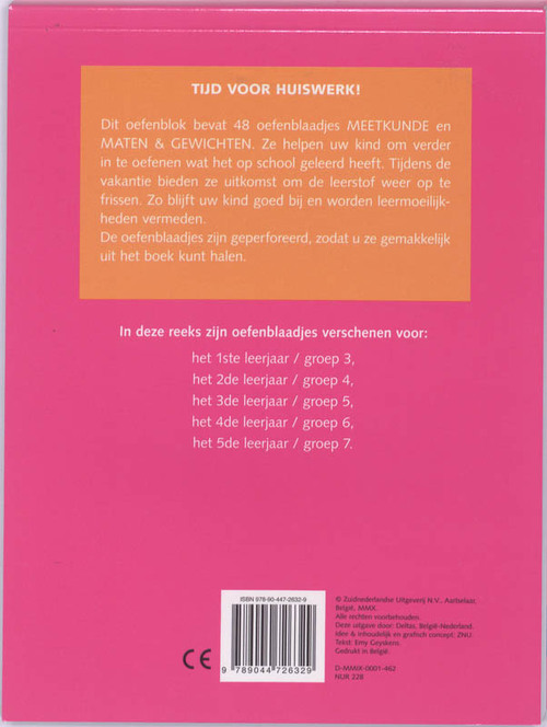 Oefenblaadjes Meetkunde maten en gewichten