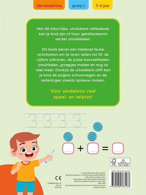 Oefenpret met uitwisbare stift - Leren tellen tot 10