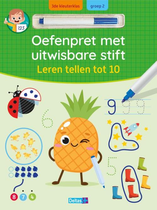 Oefenpret met uitwisbare stift - Leren tellen tot 10