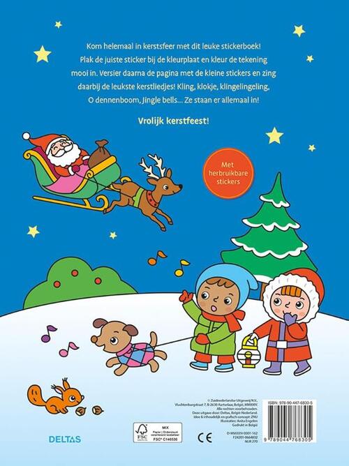 Kleur- en stickerboek Kerstliedjes