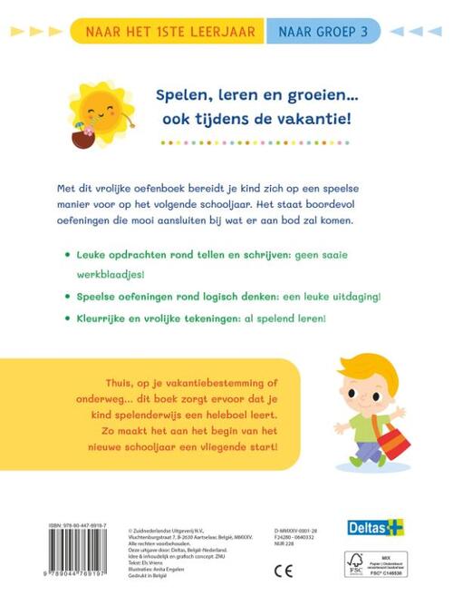 Vakantie oefenpret - Leuke tel-, schrijf- en leesoefeningen (naar het1ste leerjaar / naar groep 3)