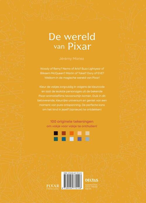 De wereld van Pixar kleuren op nummer voor volwassenen