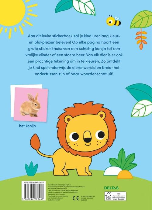 kleur- en stickerboek Lieve dieren