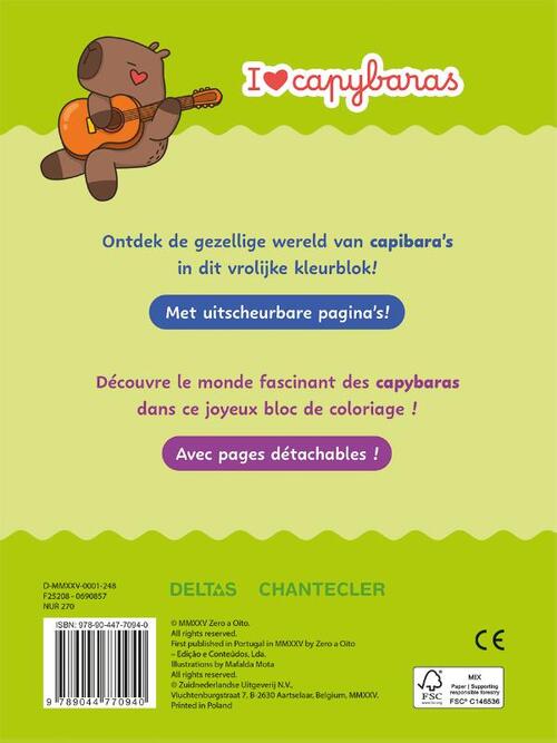 I love Capybaras Color kleurblok / I love capybaras Color bloc de coloriage