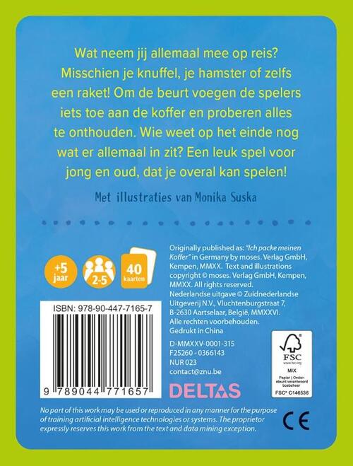 Ik ga op reis en ik neem mee... - Raadspel met kaarten