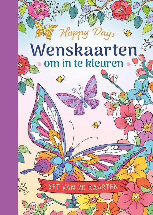 Wenskaarten om in te kleuren - Happy Days